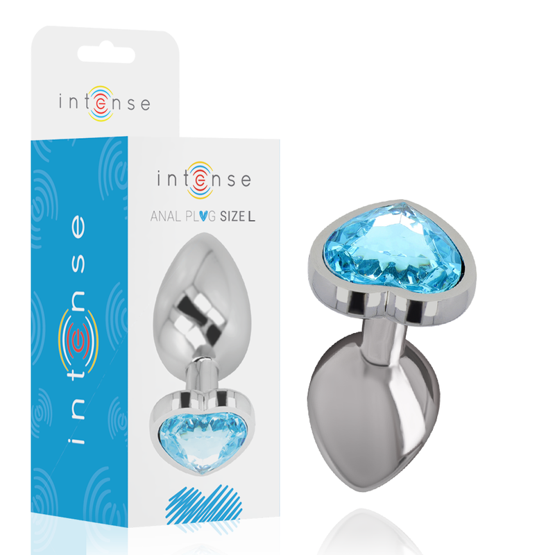 INTENSE - PLUG ANALE IN ALLUMINIO CUORE BLU TAGLIA L