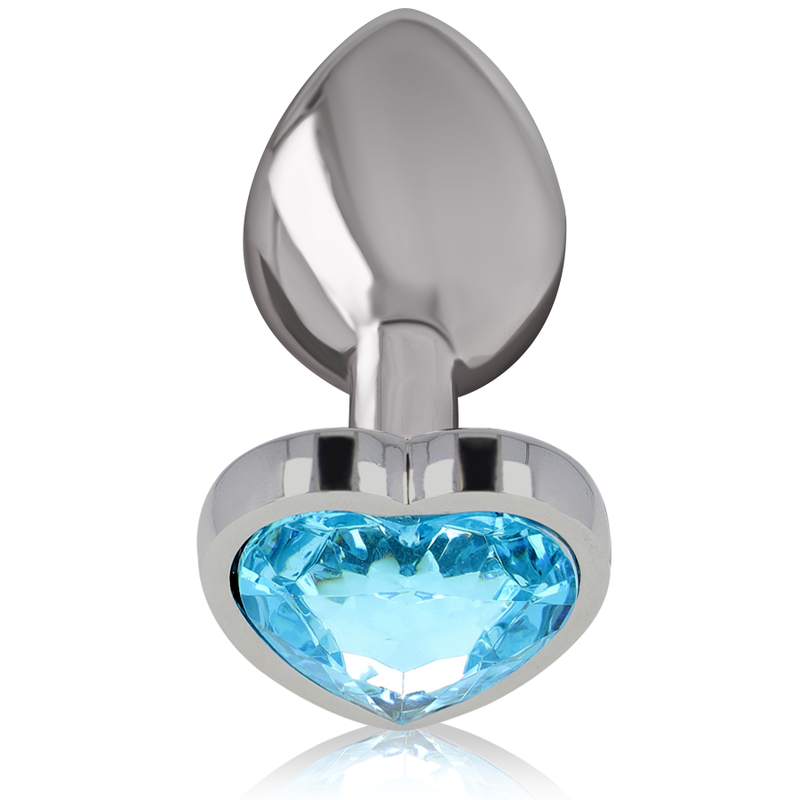 INTENSE - PLUG ANAL DE ALUMINIO Y METAL CORAZÓN AZUL TALLA L