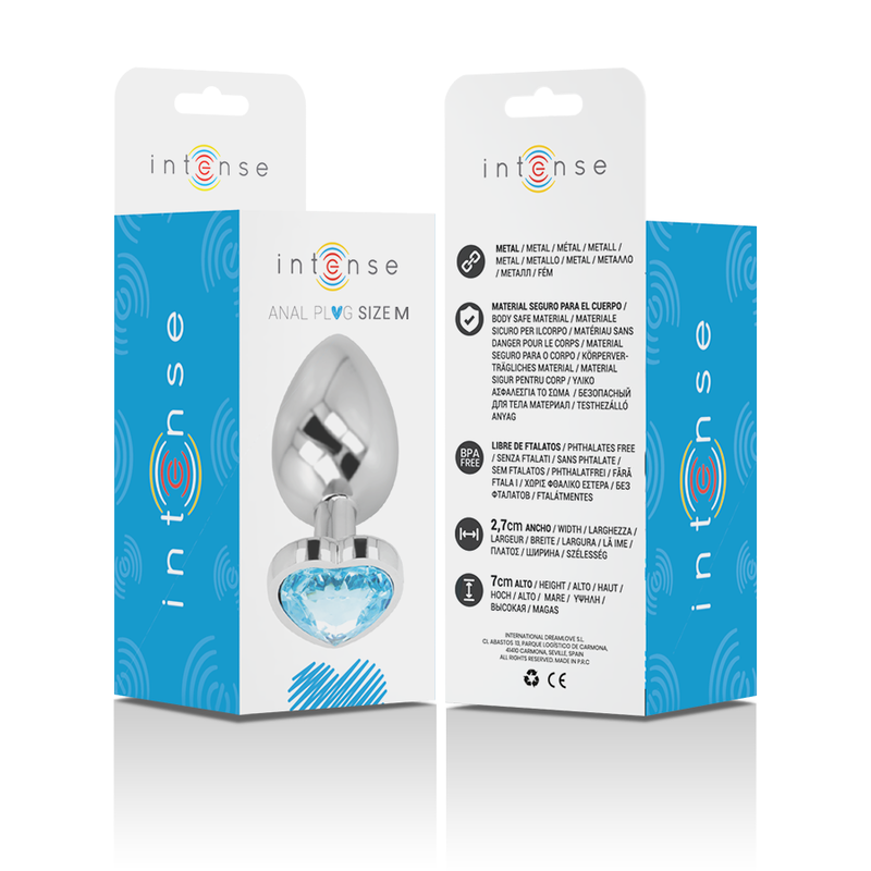 INTENSE - PLUG ANALE IN ALLUMINIO CUORE BLU TAGLIA M