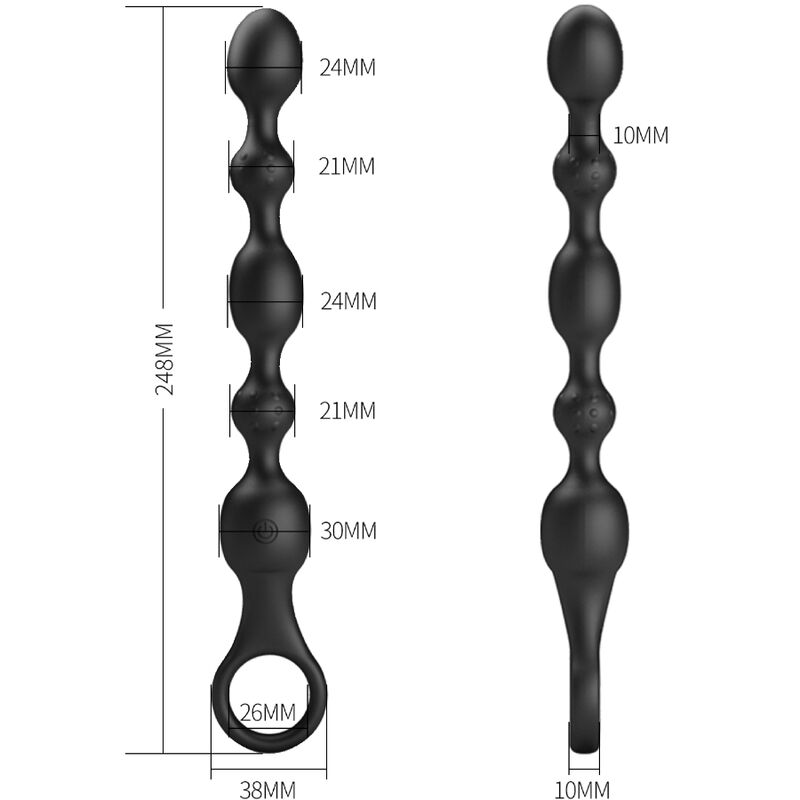 PRETTY LOVE - VAN ANAL BALLS 10 VIBRAZIONI RICARICABILI IN SILICONE