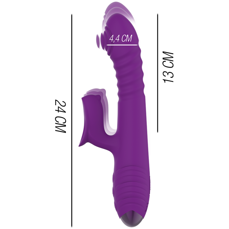 INTENSE - IGGY VIBRATORE MULTIFUNZIONE RICARICABILE SU E GIÙ CON STIMOLATORE CLITORIDEO VIOLA