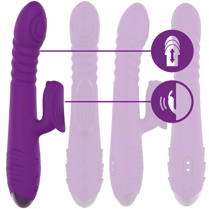 INTENSE - IGGY VIBRATORE MULTIFUNZIONE RICARICABILE SU E GIÙ CON STIMOLATORE CLITORIDEO VIOLA
