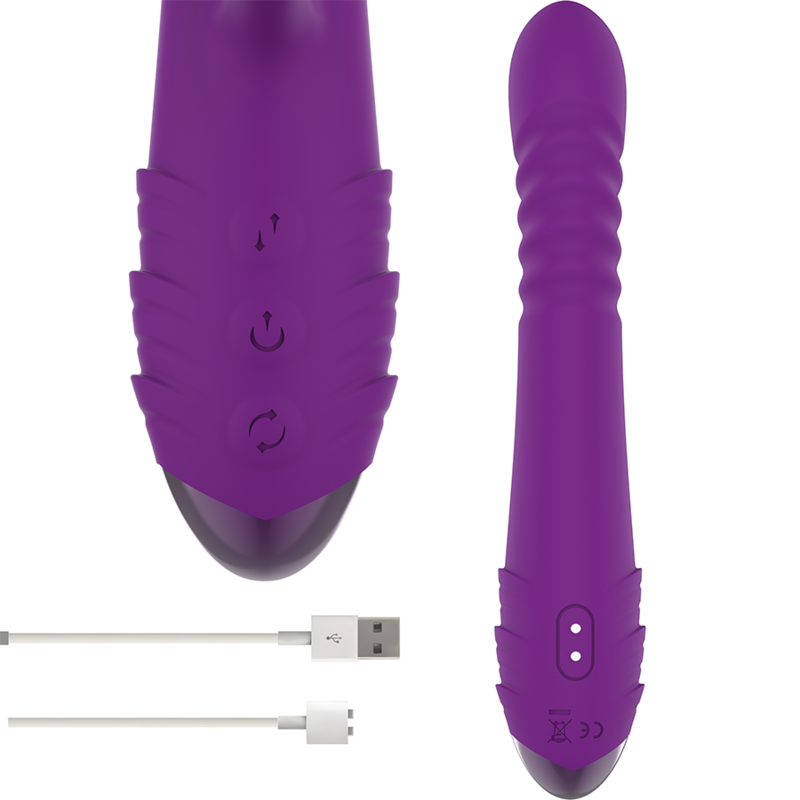 INTENSE - IGGY VIBRATORE MULTIFUNZIONE RICARICABILE SU E GIÙ CON STIMOLATORE CLITORIDEO VIOLA