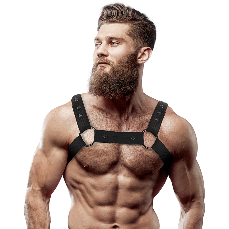 ACTITUD SUMISA FETISH - ARNÉS DEPORTIVO DE PECHO DE NEOPRENO AJUSTABLE PARA HOMBRES