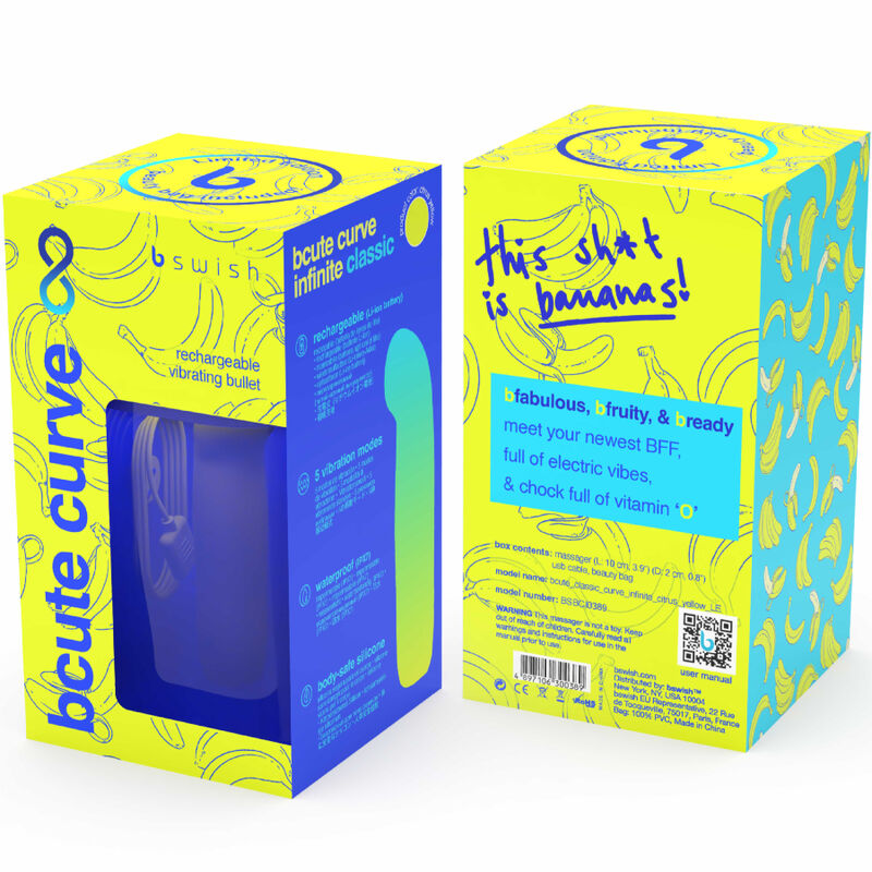 B SWISH - BCUTE CURVE INFINITE CLASSIC VIBRADOR DE SILICONA RECARGABLE DE EDICIÓN LIMITADA AMARILLO