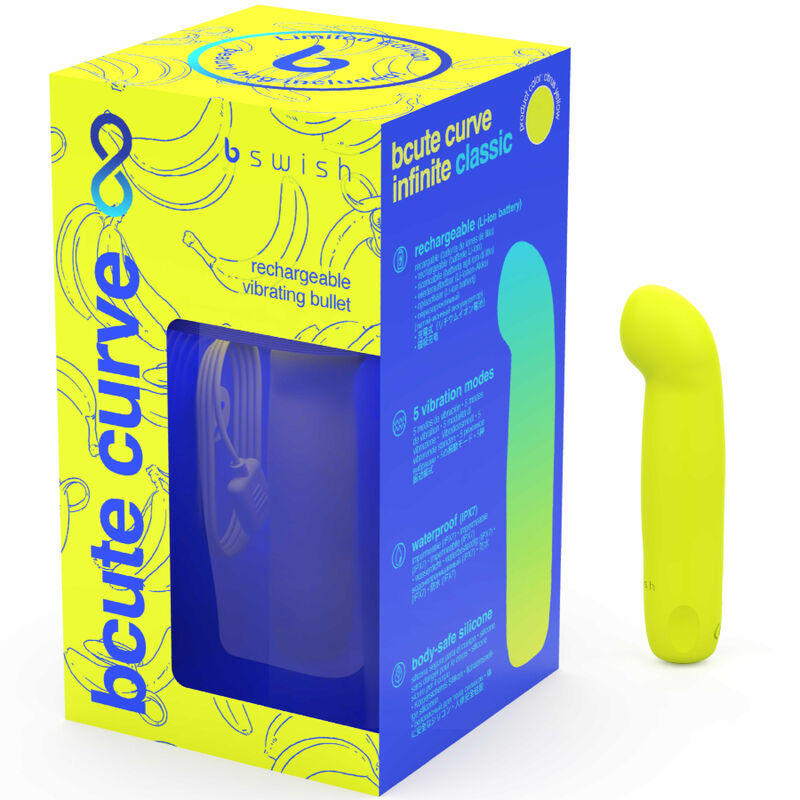 B SWISH - BCUTE CURVE INFINITE CLASSIC VIBRADOR DE SILICONA RECARGABLE DE EDICIÓN LIMITADA AMARILLO
