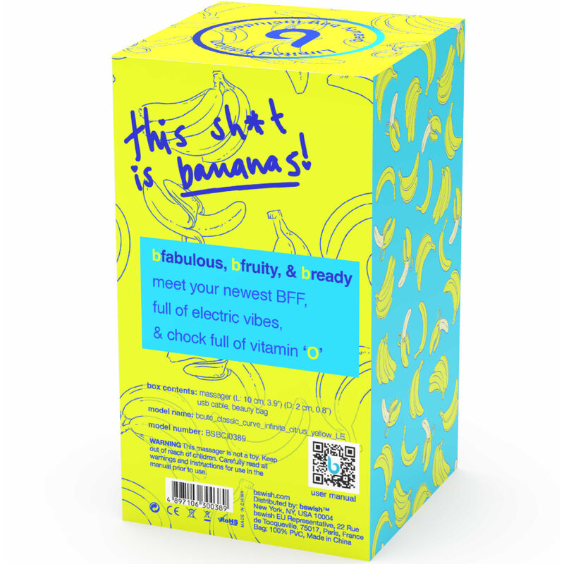 B SWISH - BCUTE CURVE INFINITE CLASSIC VIBRADOR DE SILICONA RECARGABLE DE EDICIÓN LIMITADA AMARILLO