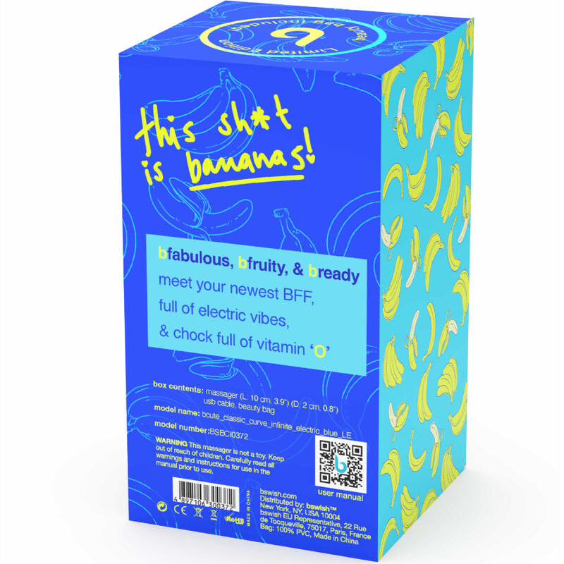 B SWISH - BCUTE CURVE INFINITE CLASSIC VIBRADOR RECARGABLE DE SILICONA AZUL DE EDICIÓN LIMITADA