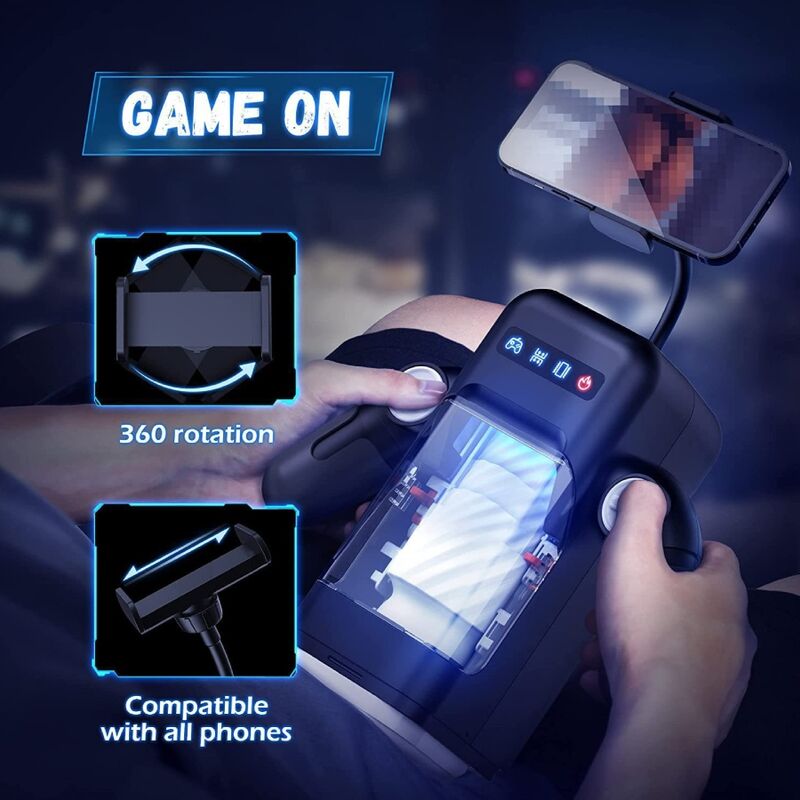 GAME CUP - MASTURBATORE VIBRANTE CON FUNZIONE DI RISCALDAMENTO E SUPPORTO MOBILE - NERO