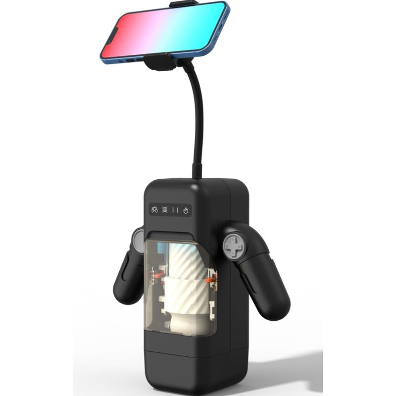 GAME CUP - MASTURBATORE VIBRANTE CON FUNZIONE DI RISCALDAMENTO E SUPPORTO MOBILE - NERO