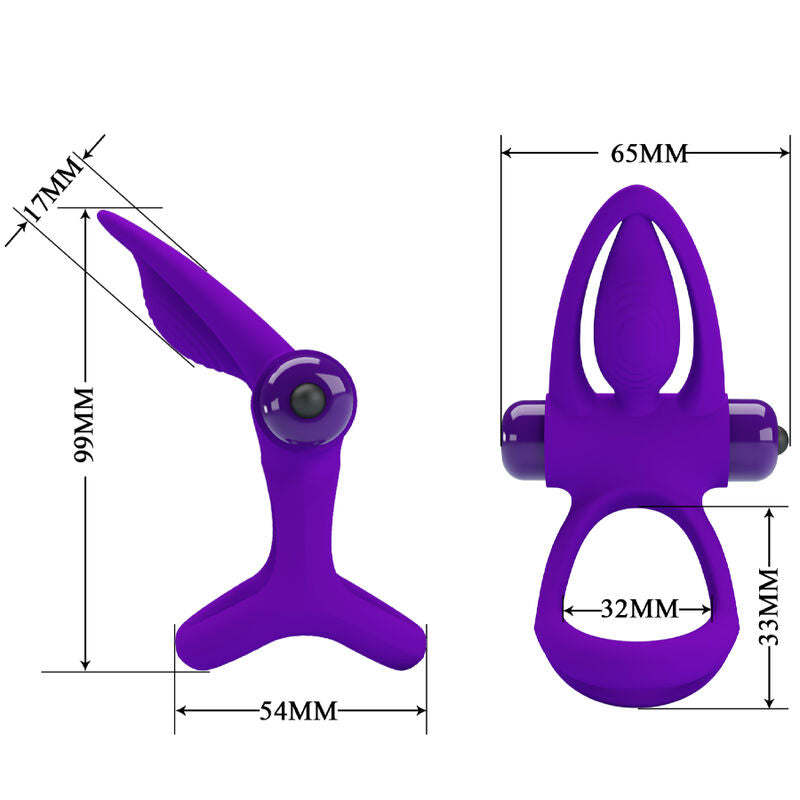 PRETTY LOVE - ANELLO VIBRATORE 10 VIBRAZIONI SILICONE VIOLA