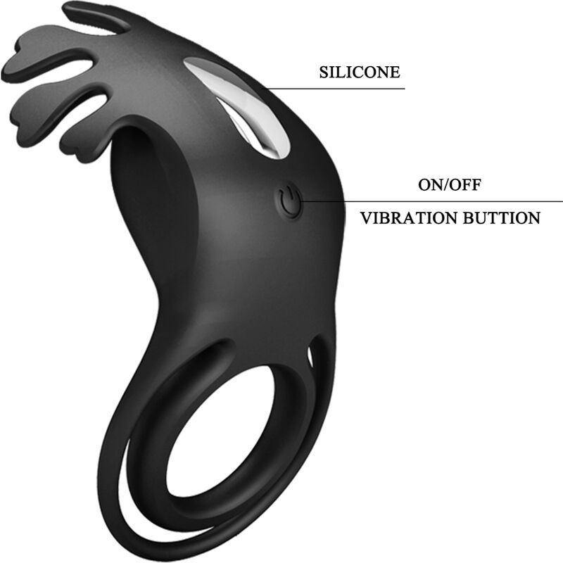 PRETTY LOVE - RUBEN ANELLO VIBRATORE 7 VIBRAZIONI SILICONE NERO