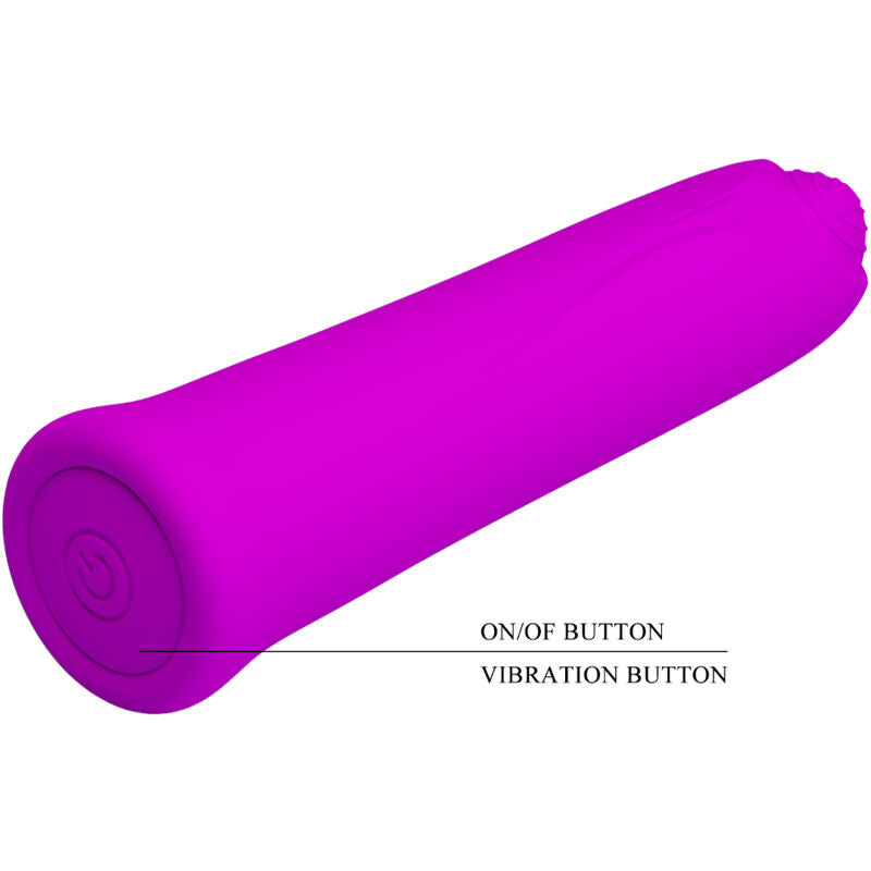 PRETTY LOVE - CURTIS MINI VIBRADOR SUPERPODEROSO 12 VIBRACIONES DE SILICONA VIOLETA