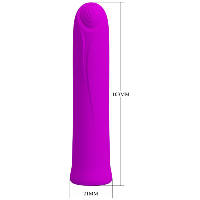 PRETTY LOVE - CURTIS MINI VIBRADOR SUPERPODEROSO 12 VIBRACIONES DE SILICONA VIOLETA