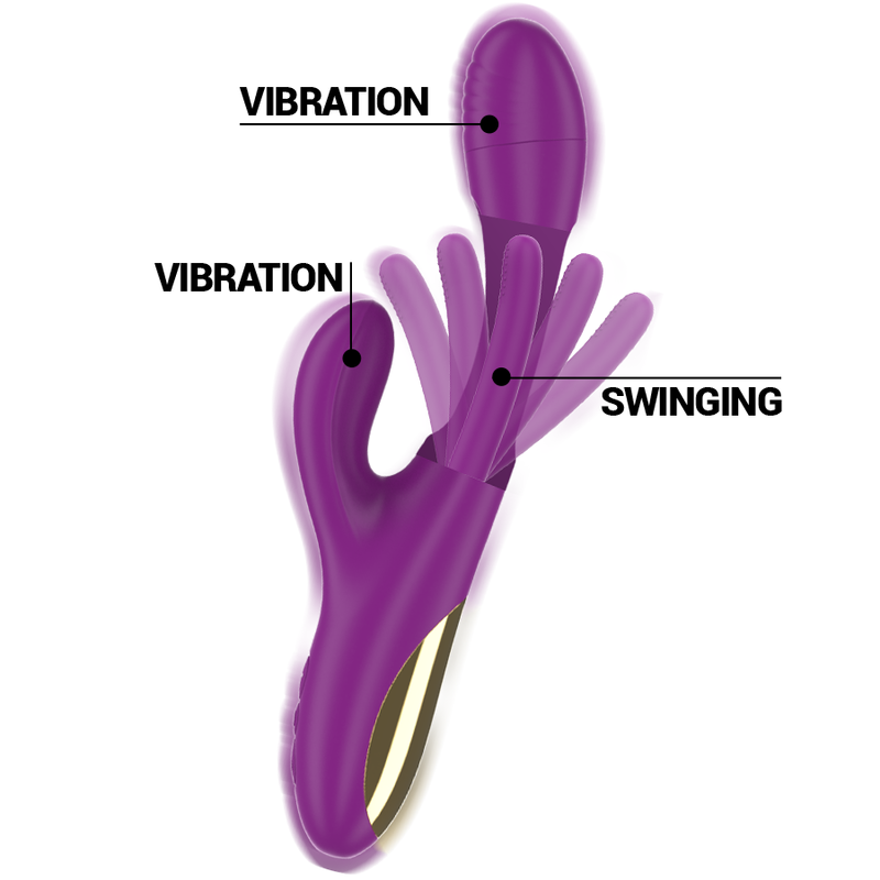 INTENSE - APOLO VIBRATORE MULTIFUNZIONE RICARICABILE 7 VIBRAZIONI CON MOVIMENTO OSCILLANTE VIOLA