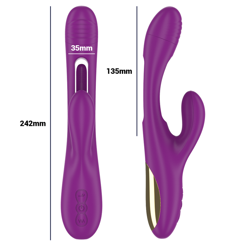 INTENSE - APOLO VIBRATORE MULTIFUNZIONE RICARICABILE 7 VIBRAZIONI CON MOVIMENTO OSCILLANTE VIOLA