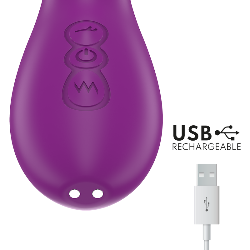 INTENSE - APOLO VIBRATORE MULTIFUNZIONE RICARICABILE 7 VIBRAZIONI CON MOVIMENTO OSCILLANTE VIOLA