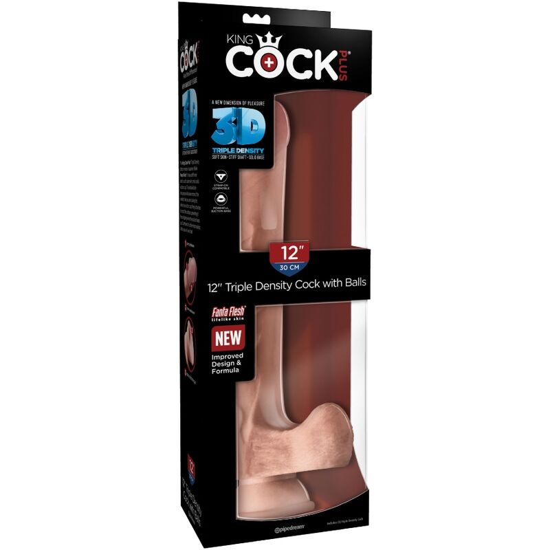 KING COCK - PENE REALISTA CON BOLAS 3D 24,8 CM LIGERO