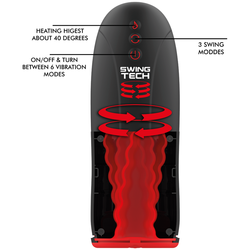 JAMYJOB - SWING-R MASTURBADOR CON EFECTO DE CALOR, TECNOLOGÍA SWING Y VIBRACIÓN