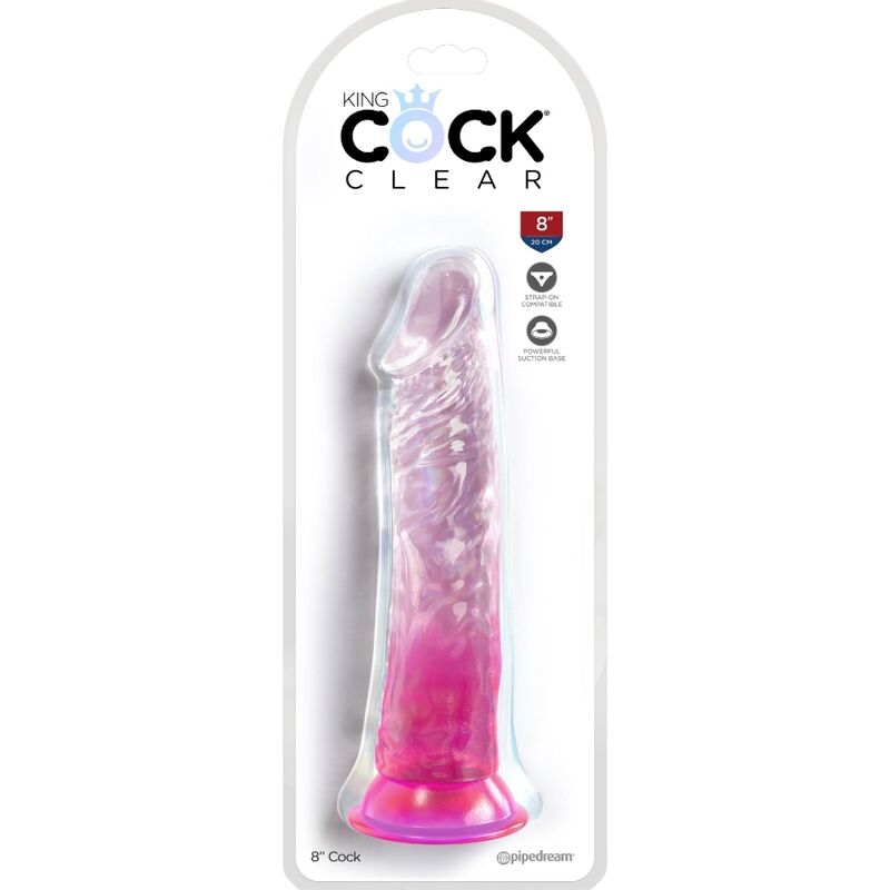 KING COCK - PENE REALISTICO TRASPARENTE 19,7 CM ROSA