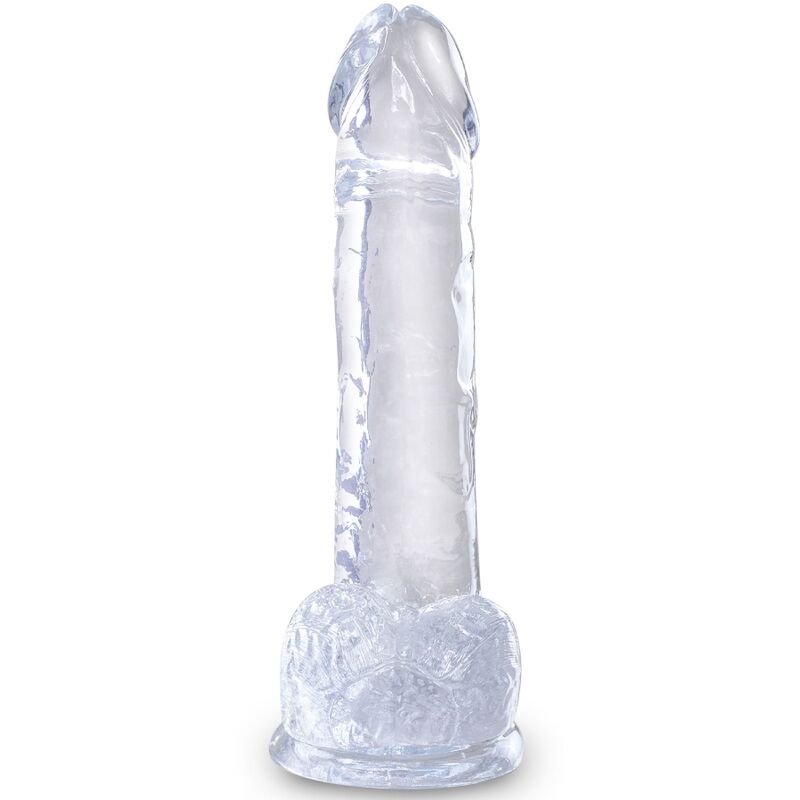 KING COCK - PENE REALISTICO TRASPARENTE CON PALLE 15,2 CM TRASPARENTE