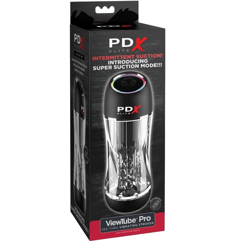PDX ELITE - STROKER VIEWTUBE PRO VIBRATORE TRASPARENTE