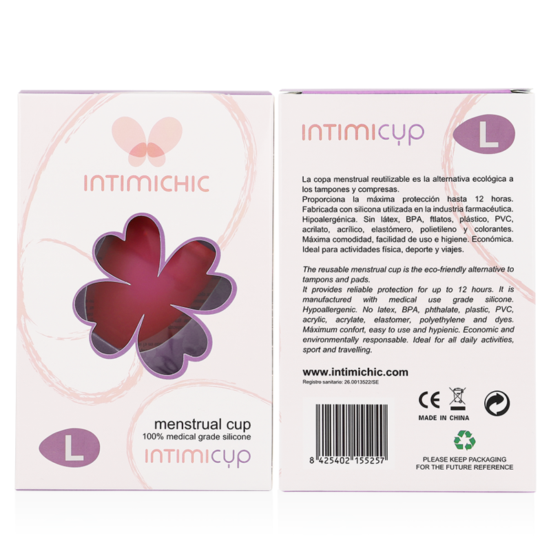 INTIMICHIC - COPA MENSTRUAL SILICONA GRADO MÉDICO - TALLA L