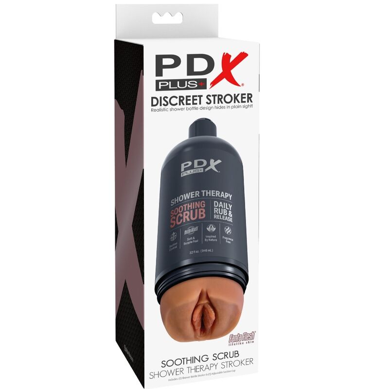 PDX PLUS - MASTURBATORE STROKER DESIGN DISCRETO DELLA BOTTIGLIA SCRUB LENITIVO SHAMPOO ALLA CARAMELLA
