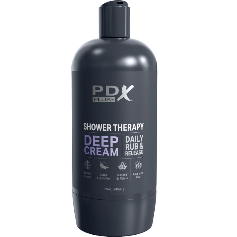 PDX PLUS - MASTURBADOR STROKER DISCRETO DISEÑO DE BOTELLA DE CHAMPÚ EN CREMA PROFUNDA