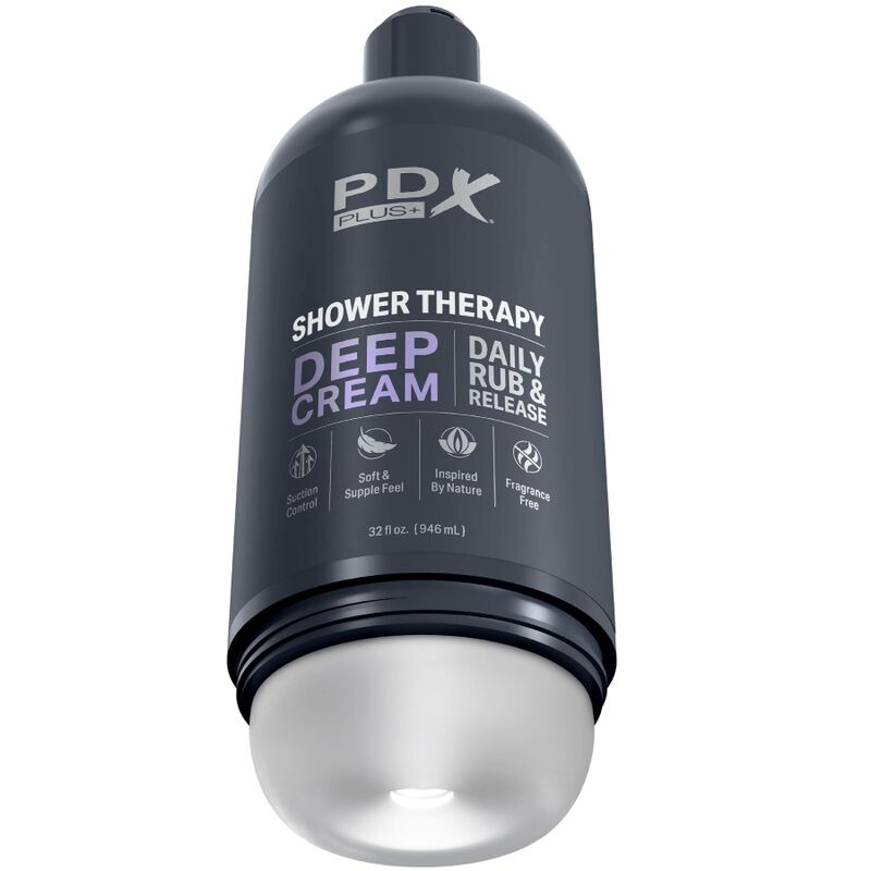 PDX PLUS - MASTURBADOR STROKER DISCRETO DISEÑO DE BOTELLA DE CHAMPÚ EN CREMA PROFUNDA