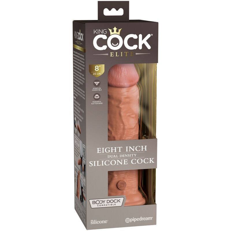 KING COCK - DILDO DE SILICONA REALISTA ELITE 20,3 CM CARAMELO