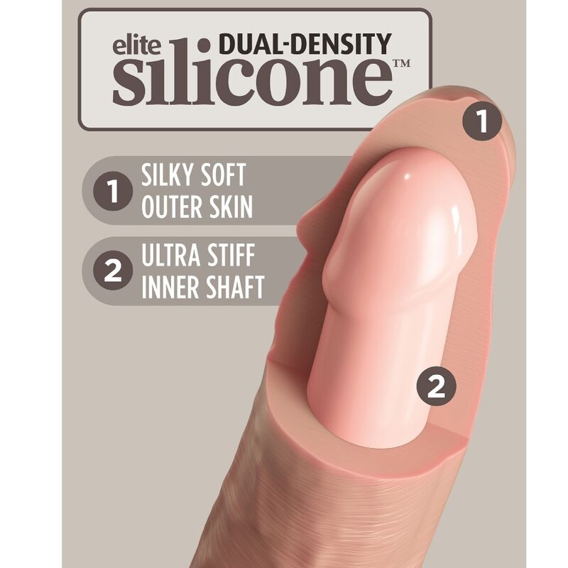 KING COCK - VIBRATORE DILDO REALISTICO ELITE E TELECOMANDO IN SILICONE 17,8 CM