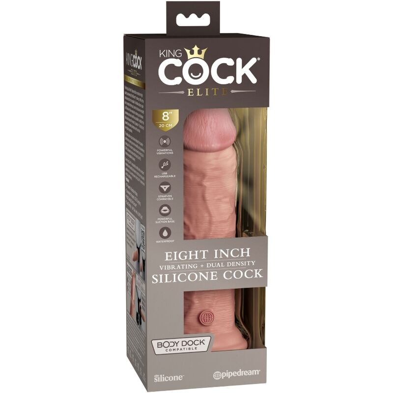 KING COCK - DILDO REALISTICO ELITE VIBRANTE E SILICONE 20,3 CM