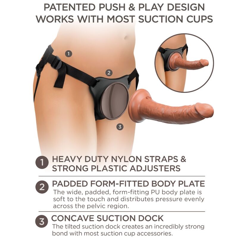 KING COCK - IMBRACATURA REGOLABILE ELITE COMFY CON DILDO 17,8 CM