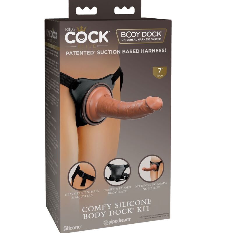 KING COCK - ARNÉS AJUSTABLE ELITE CÓMODO CON DILDO 17,8 CM