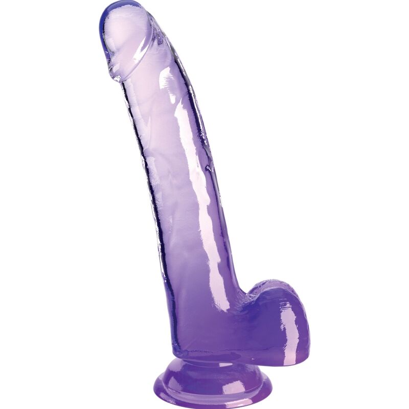 KING COCK - DILDO TRASPARENTE CON TESTICOLI 20,3 CM VIOLA
