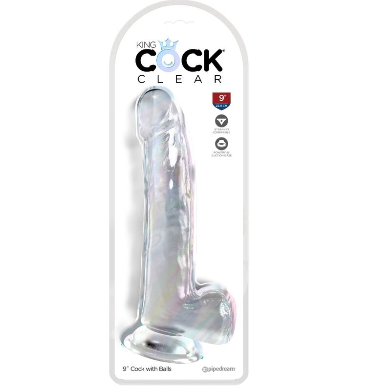 KING COCK - DILDO TRANSPARENTE CON TESTICULOS 20.3 CM TRANSPARENTE