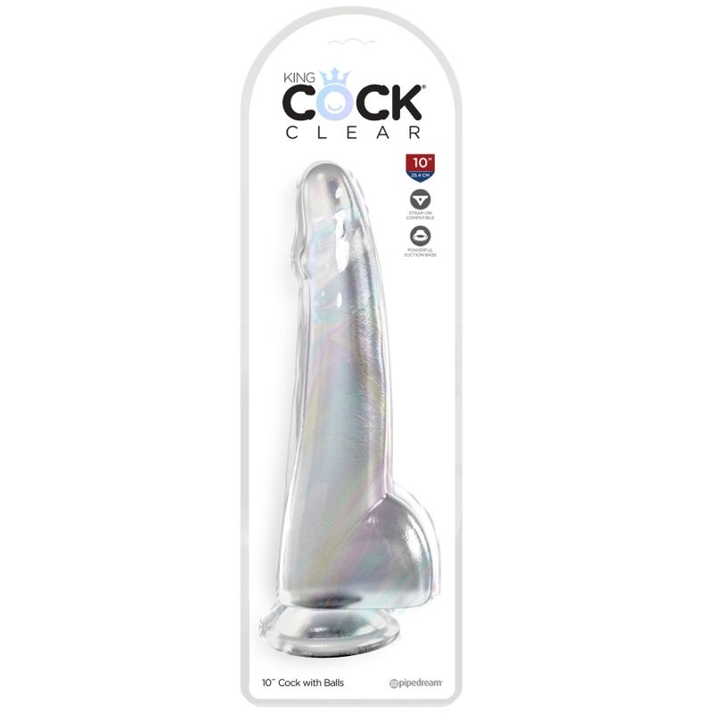 KING COCK - DILDO TRASPARENTE CON TESTICOLI 19 CM TRASPARENTE