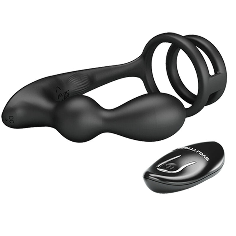 PRETTY LOVE - ANILLO MARSHALL PARA EL PENE CON PLUG ANAL VIBRATORIO Y CONTROL REMOTO