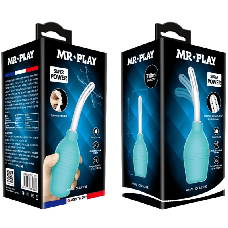 MR PLAY - DOCCIA IN GOMMA BLU ANAL PEAR