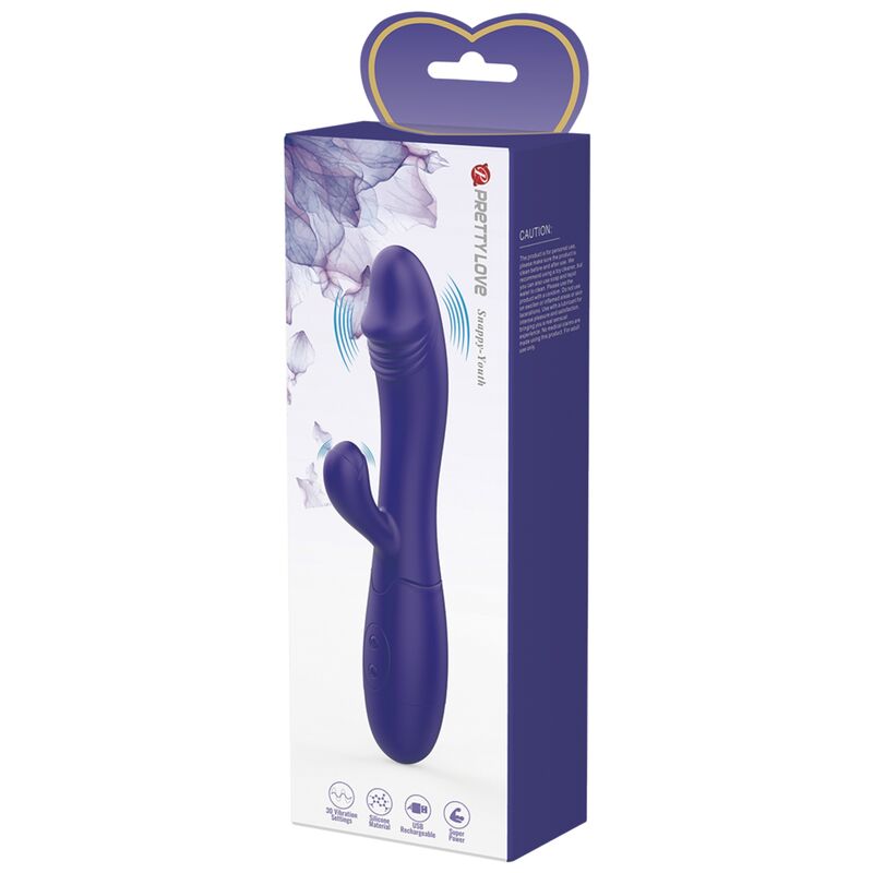 PRETTY LOVE - VIBRADOR JUVENIL SNAPPY Y ESTIMULADOR DEL PUNTO G VIOLETA