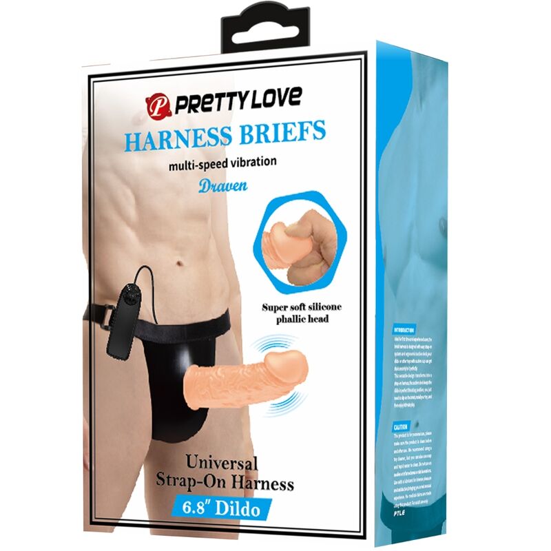 PRETTY LOVE - BRAGUITAS CON ARNÉS Y CONSOLADOR VIBRADOR INCLUIDO