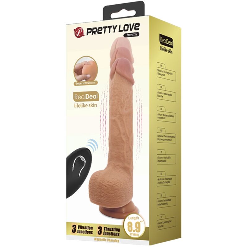 PRETTY LOVE - TOMMY DILDO VIBRATORE REALISTICO 22,5 CM