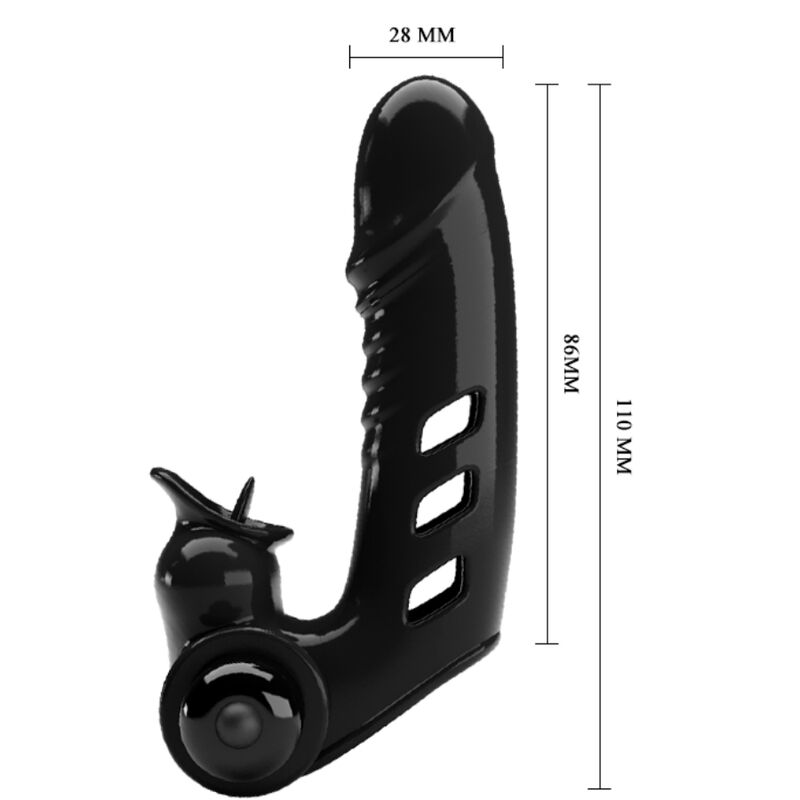 PRETTY LOVE - FUNDA PARA DEDO CON VIBRADOR CORBIN NEGRO