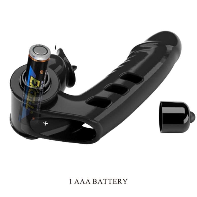 PRETTY LOVE - FUNDA PARA DEDO CON VIBRADOR CORBIN NEGRO