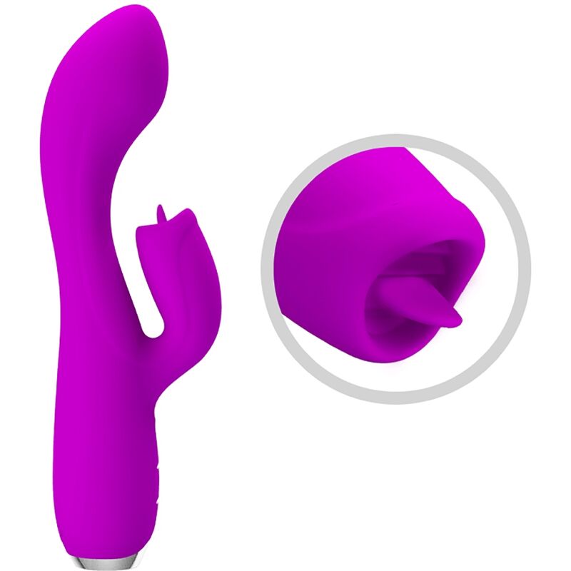 PRETTY LOVE - GLORIA VIBRADOR CONEJO RECARGABLE - IMPERMEABLE MORADO