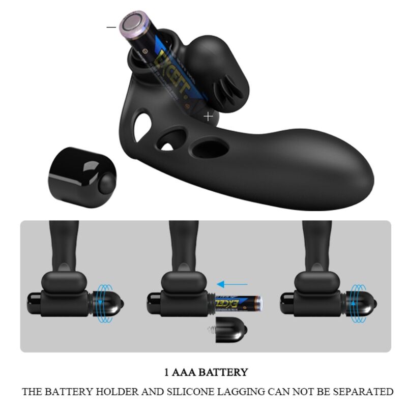 PRETTY LOVE - FUNDA PARA DEDO CON VIBRADOR ORLANDO NEGRO