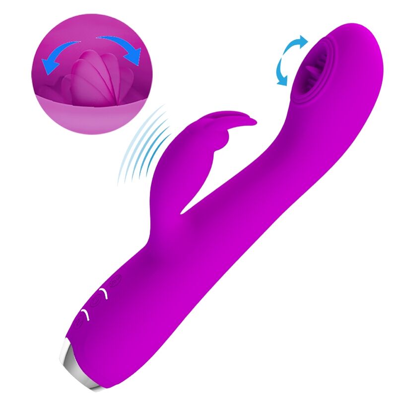 PRETTY LOVE - RACHEL VIBRADOR RECARGABLE CON ONDAS ESTIMULANTES MORADO