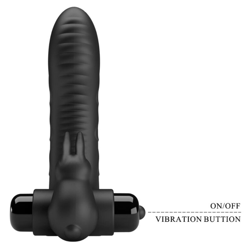 PRETTY LOVE - FUNDA PARA DEDO CON VIBRADOR VANCE BLACK RABBIT