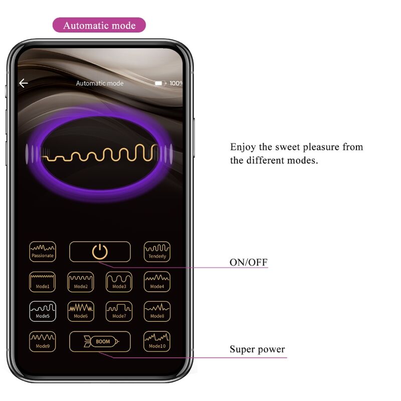 PRETTY LOVE - UOVO VIBRANTE NINFA VIOLA CONTROLLATO DA APP